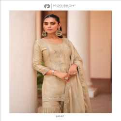 Mor-Bagh Mohini Silk Satin Embroidered Sharara Suit